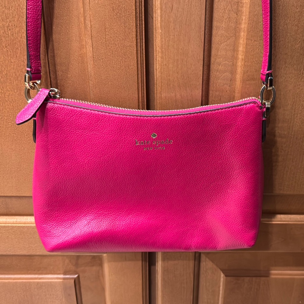 Kate Spade Ginnie Pink Crossbody Bag with Glossy Finish